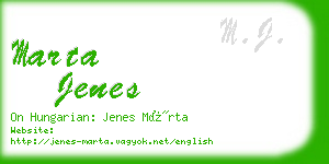 marta jenes business card